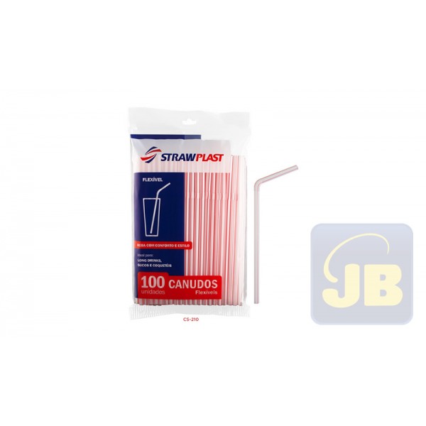 CANUDO FLEXIVEL 6 MM VERMELHO STRAWPLAST...
