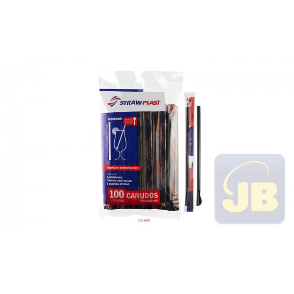 CANUDO MEXEDOR 6 MM PRETO STRAWPLAST PCT...