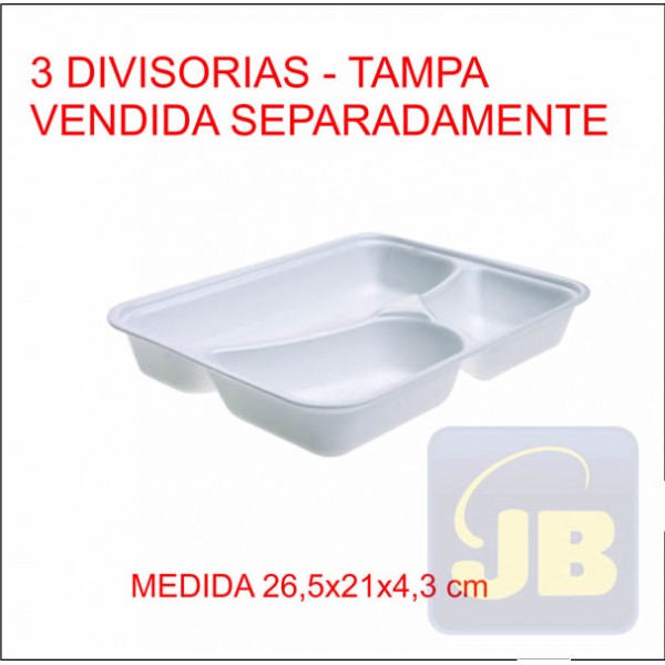 ISOPOR BANDEJA HF 100-3 1200 ML 3 DIVISORIAS FIBRAFORM CX 100 COD. 2320 