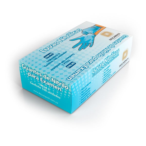 LUVA NITRILICA AZUL DESCARPACK CX 100
