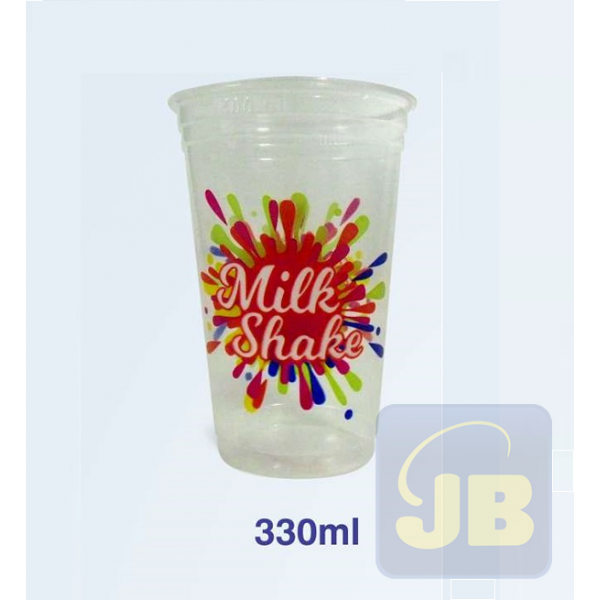 COPO PLASTICO 330 ML MILK SHAKE CRISTALC...