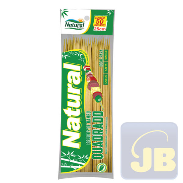 ESPETINHO DE BAMBU 25 CM QUADRADO NATURA...