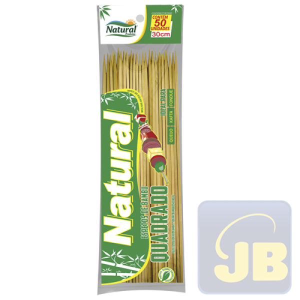 ESPETINHO DE BAMBU 30 CM QUADRADO NATURA...