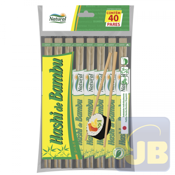 HASHI DE BAMBU 21 CM NATURAL PCT 40 PARE...