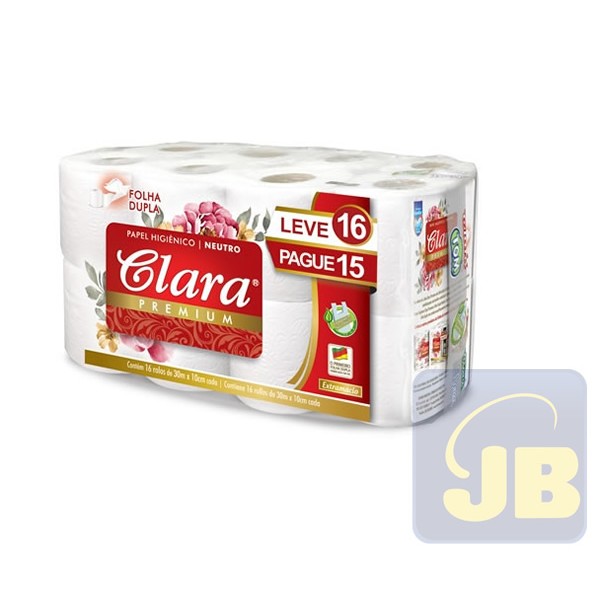 PAPEL HIGIENICO 30 MT VIRGEM FL DUPLA CLARA PCT 16 ROLOS COD. 2110