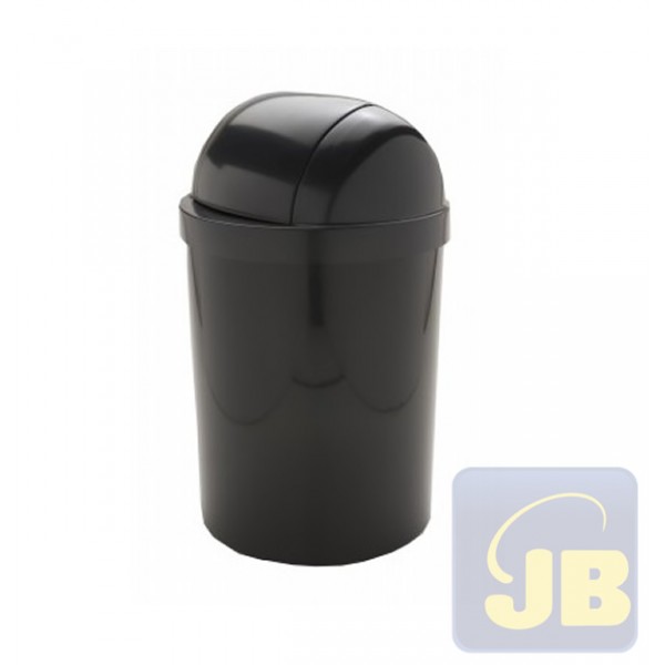 LIXEIRA PLASTICA 15 LT PRETA TAMPA BASCU...