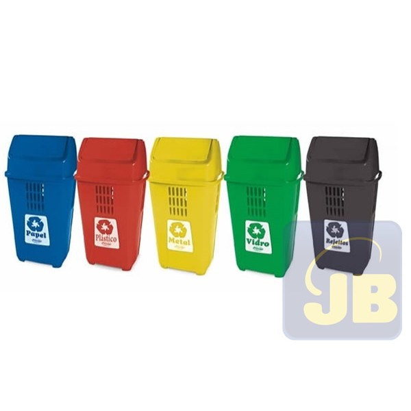 LIXEIRA PLASTICA 50 LT SELETIVA TAMPA BA...